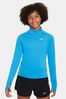 Nike Bright Blue Dri-FIT Half Zip Long Sleeve Running Sweat Top