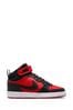 Nike Red/Black Court Borough Mid Youth Trainers