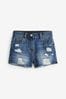 Mid Blue Frayed Edge Distressed Shorts (3-16yrs)