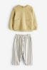 Salbeigrün - Kuscheliges Baby Sweatshirt und Hose mit weitem Bein 2-teiliges Set