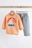Orange Sunny Days Baby Cosy Sweatshirt and Wide Leg Trousers 2 Piece Set