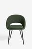 Set of 2 Casual Bouclé Olive Green Hewitt Black Leg Dining Chairs