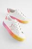 Pink/White Multi Wide Fit (G) Star Lace-Up Trainers, Wide Fit (G)