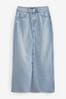 Bleach Blue Denim Maxi Skirt, Regular