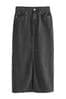 Black Denim Maxi Skirt, Regular