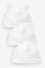 White Baby Beanie Jersey Hat 3 Pack (0-12mths)