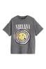Nirvana Charcoal Grey Oversized License Band T-Shirt (3-16yrs)