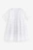 White Sequin Flower Sequin Shimmer Party Dress (3-16yrs)