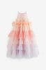 Pink/ Pastel Rainbow Tiered Mesh Party Dress (3-16yrs)