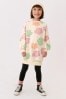 Ecru White/Lilac Purple/Green Daisy Print Soft Jumper Dress (3-16yrs)