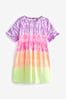 Multi Tie Dye Short Sleeve Cotton Jersey Dress (3-16yrs)