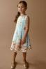 Blau Renaissance Blumig - Scuba-Kleid für besondere Anlässe mit Zierausschnitten (1,5-16 Jahre)