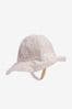 Cream Daisy Baby Wide Brim Bucket Hat (0mths-2yrs)