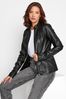 Long Tall Sally Black Faux Leather Funnel Neck Jacket