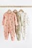 Sage Green Footless Baby Sleepsuits 3 Pack (0mths-3yrs)