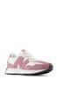 New Balance Buty White/Pink Womens 327 Trainers