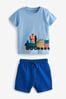 Blau/marineblau - Set mit T-Shirt und Shorts (3 Monate bis 7 Jahre)