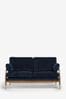 Fine Chenille Navy Blue Flinton Wooden 3 Seater Sofa