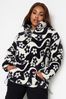 Yours Curve Black Swirl Print Half Zip Fleece