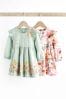Pink & Mint Floral Baby Jersey Frill Dress 2 Pack (0mths-2yrs)