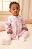 Rosa - Baby 2-teiliges besticktes Set mit Kleid und Strumpfhose (0 Monate bis 2 Jahre)