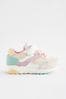 Multi Pastel Elastic Lace Chunky Trainers