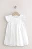 Weiß - Baby Partykleid mit gerüschten Ärmeln (0 Monate bis 2 Jahre)