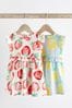 Pink/ Lilac Fruit Print Baby Jersey Dress 2 Pack (0mths-3yrs)