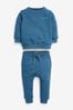 Blau - Personalisiertes Jersey-Sweatshirt und Jogginghose im Set (3 Monate bis 7 Jahre)