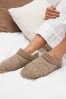 Brown Quilted Shoot Slippers