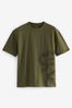 Khaki Green Dragon Embroidered Heavyweight Relaxed T-Shirt
