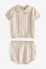 Neutral Knitted Baby Top and Bloomer Short Set (0mths-2yrs)