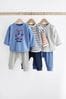 Blue/Grey Character Baby T-Shirts And Leggings Set 6 Pack