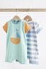 Blue Whale Jersey Baby Rompers 2 Pack