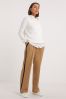 JD Williams Brown Scuba Crepe Wide Leg Trousers With Side Stripe