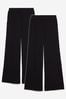 JD Williams Black Jersey Wide Leg Trousers 2 Pack
