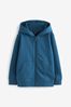 Mid Blue Plain Zip Through Interest Hoodie (3-16yrs)