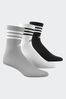 adidas black white 3-Stripe Crew Length Socks 3 Pack
