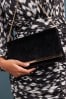 Black Velvet Clutch Bag With Detachable Cross-Body Chain