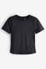 Black Short Sleeve Fitted Active T-Shirt