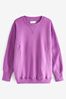 Fluro Purple Active Sports Longline Crew Neck Sweatshirt