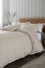 Natural Fringed Edge 100% Cotton Duvet Cover and Pillowcase Set