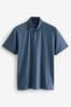 Blue Short Sleeve Polka Dot Polo Shirt