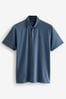 Blau - Polo-Shirt mit Punktmuster