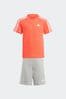 adidas Red/Grey Kids Essentials Top and Short Set