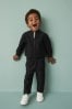 Black Jersey Bomber Jacket And Joggers 2 Piece Set (3mths-7yrs)