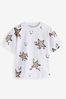 Weiß Sterne - Bedrucktes T-Shirt (3 Monate bis 7 Jahre)
