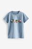 Blue/Green Appliqué Transport 100% Cotton Short Sleeve T-Shirt (3mths-7yrs)