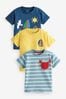 Yellow/Blue Short Sleeve Character T-Shirts 3 Pack (3mths-7yrs)