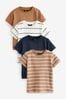 Blau/Naturfarben - Strukturierte T-Shirts im 4er-Pack (3 Monate bis 7 Jahre)